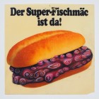 "Super Fischmäc", 2019, Öl auf Kunststoff (alte Werbung), 40x40cm